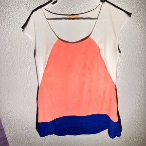 Jardin by Mac & Jac Colorblock Cap Sleeve Blouse – Size M